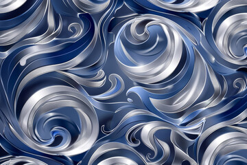 A luxury business background with a swirling pattern of platinum and sapphire - obrazy, fototapety, plakaty
