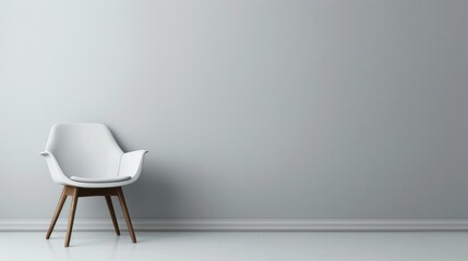 Blank Solid Gray Background With One Chair Wallpaper Minimalistic Backdrop