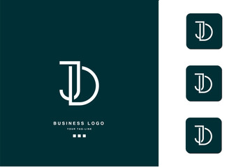 JD, DJ, J, D, Abstract Letters Logo Monogram