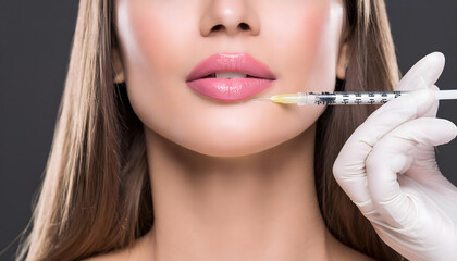 Young woman receiving botox cosmetic injection