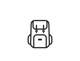 backpack line icon. hiking and travel symbol. isolated vector image for tourism design