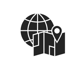 map and world flat icon. travel, journey and navigation symbol. isolated vector image for tourism design