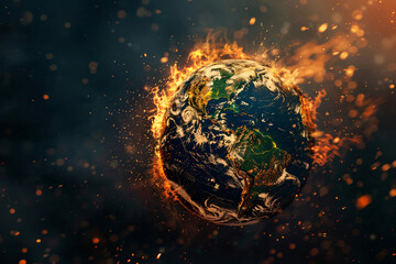 Global Inferno: Consequences of Climate Change - Generative AI. - obrazy, fototapety, plakaty