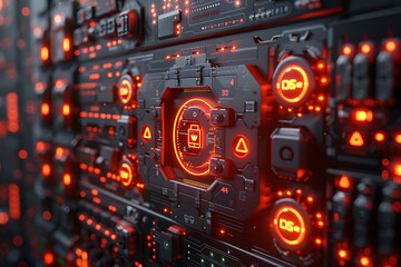 Obraz premium Robust Cyber Protection: A Fortress of Firewalls and Encryption