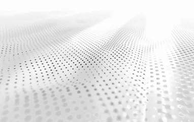 Fotobehang a light grey dotted pattern on a white surface, top down perspective, flat, futuristic © MUS_GRAPHIC