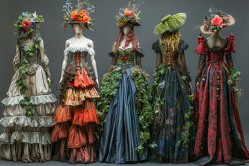 Fototapeta na wymiar A whimsical costume ensemble inspired by characters from a fantasy fable