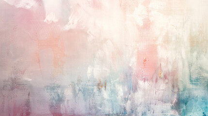 Abstract soft pink and blue oil painting background with textured brush strokes. Pastel colors. Soft, gentle and dreamy atmosphere. Texture art for wall decoration in home or office space. Closeup 