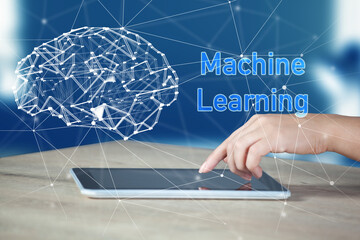 Machine learning technology, business concept - 784721597