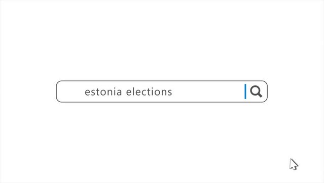 Estonia Elections in Search Animation. Internet Browser Searching