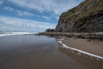 Fototapeta na wymiar Strangles Beach the North Cornish Coast