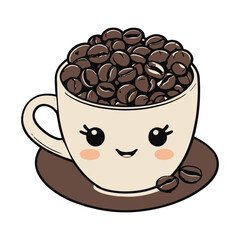 clipart cute coffe, vector isolation