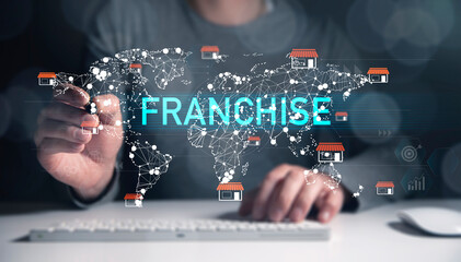 Franchise business model and strategy concept - 784723111