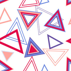 Seamless pattern of triangles. Geometric triangles. Bright seamless pattern. Design of fabric, wallpaper, wrapping paper. Vector