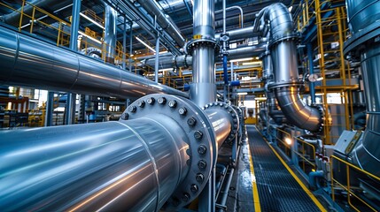 Steel pipe internal seam welding by longitudinal tack welding machine.