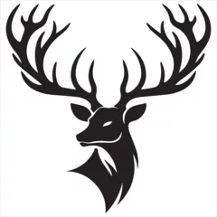 Deurstickers Deer head silhouette deer vector illustration templates. © Fariha's Design