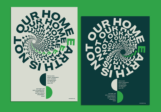 Poster Design Layout with Vortex Typography 
