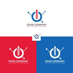 Pixel technology logo design template