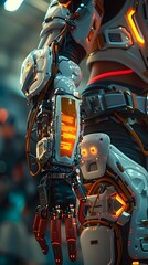Depiction of a High Tech Wearable Exoskeleton Showcasing the Future of Human Augmentation