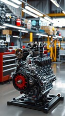 Meticulous Reassembly of a High Performance Engine in a Well Equipped Automotive Workshop