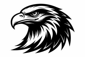 Eagle head logo black silhouette of vector illustration