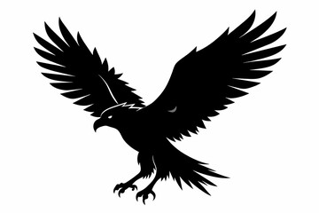 Flying eagle silhouette of vector illustration