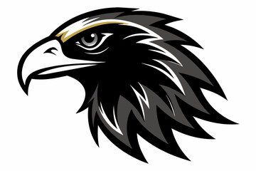 Fototapeta premium Eagle head logo black silhouette of vector illustration