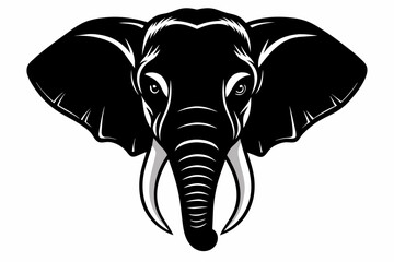 Elephant head silhouette vector illustration