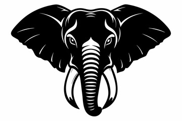 Elephant head silhouette vector illustration