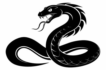 Obraz premium Snake logo silhouette vector illustration