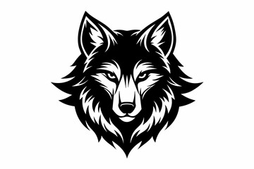 wolf head logo silhouette vector illustration