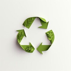 Recycle sign on white background