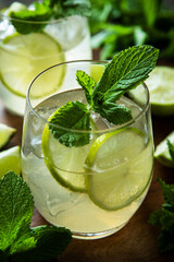 Fresh summer citrus lemonade or alcohol cocktail