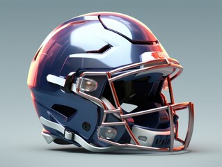 Fototapeta premium Close up of a football helmet on a gray background