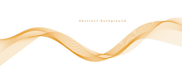 Abstract wave element for design. Digital frequency track equalizer. Stylized line art background. Vector illustration. Wave with lines created using blend tool. Curved wavy line, smooth stripe.
