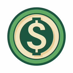 Dollar Coin: Vector Illustration of Currency