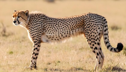 A Cheetah With Its Hindquarters