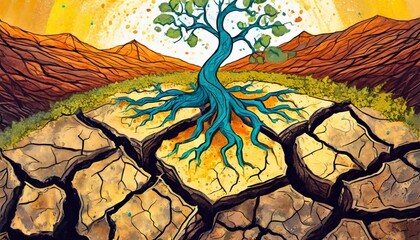 Resilience and Spiritual Rebirth from Cracked Earth
