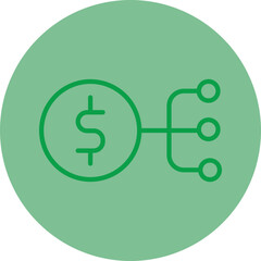 Budget Breakdown Green Line Circle Icon