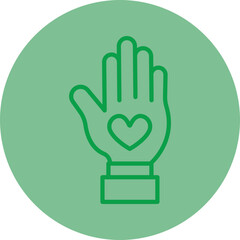 Obraz premium Kindness Green Line Circle Icon