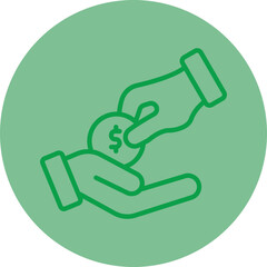 Give Green Line Circle Icon