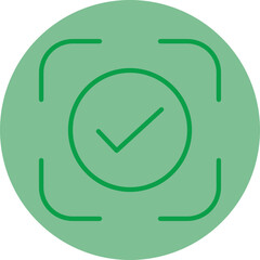 Face Id Green Line Circle Icon