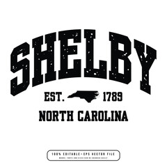 Shelby text effect vector. Editable college t-shirt design printable text effect vector