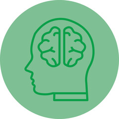 Creative Mind Green Line Circle Icon