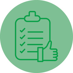 Agreement Green Line Circle Icon