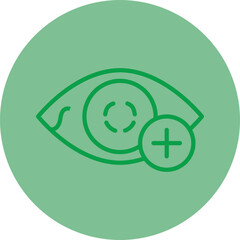 Hyperopia Green Line Circle Icon