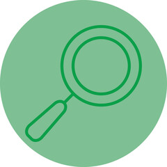 Magnifying Glass Green Line Circle Icon