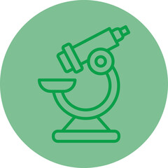 Microscope Green Line Circle Icon