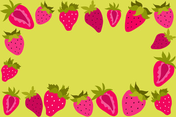 Colorful  strawberry  banner template. Strawberry background.Vector illustration