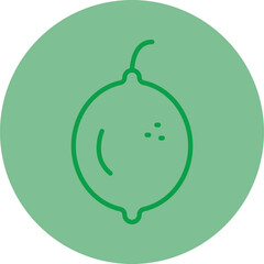 Lemon Green Line Circle Icon