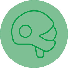 Bike Helmet Green Line Circle Icon